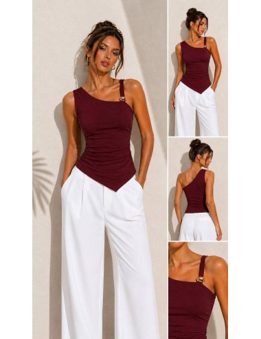 Bordo Toka Detaylı Bluz