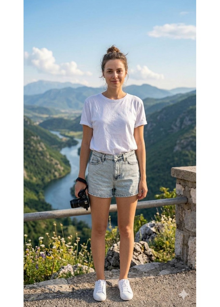 Kot Şort Açık Renk